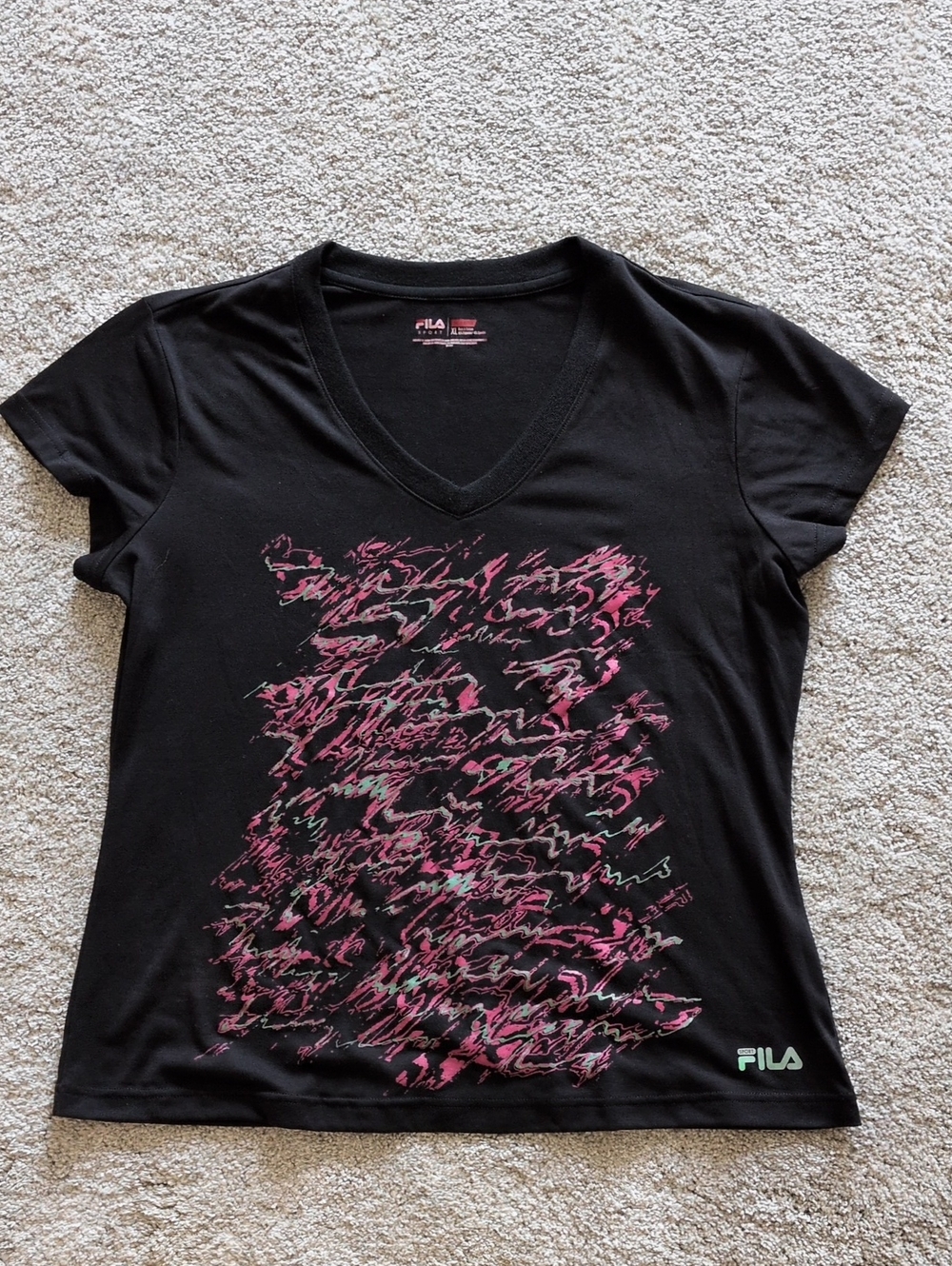 NWOT Fila Sport Black And Pink T-shirt Size XL